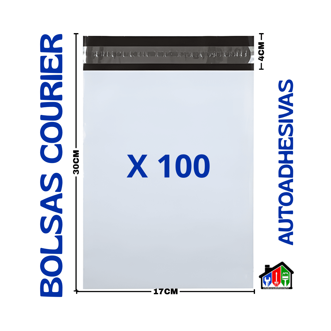 BOLSAS COURIER / SOBRES AUTOADHESIVOS BLANCO 17X30CM 100 UND2