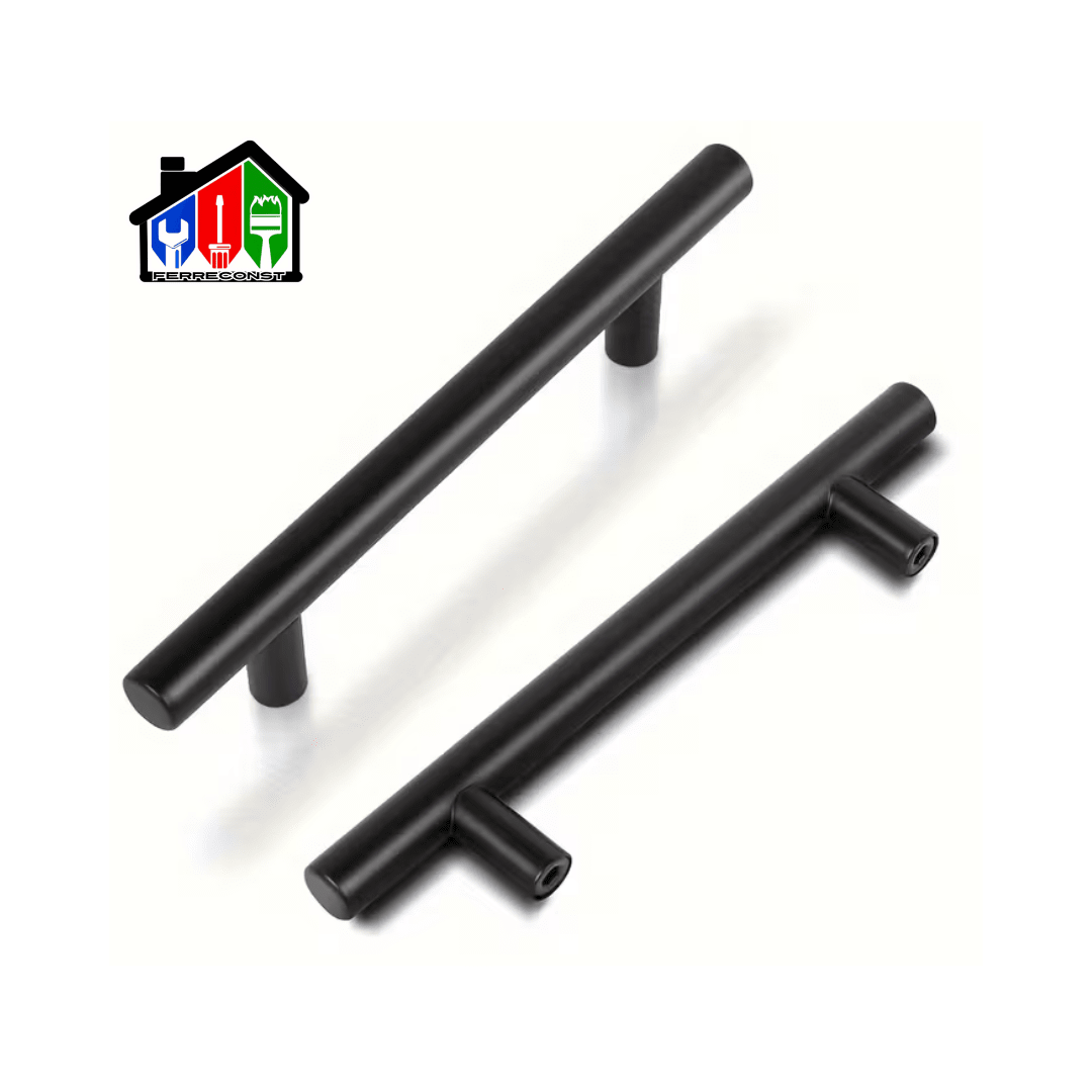 TIRADOR TUBULAR METALICO NEGRO 20CM PACK DE 10 UNIDADES6