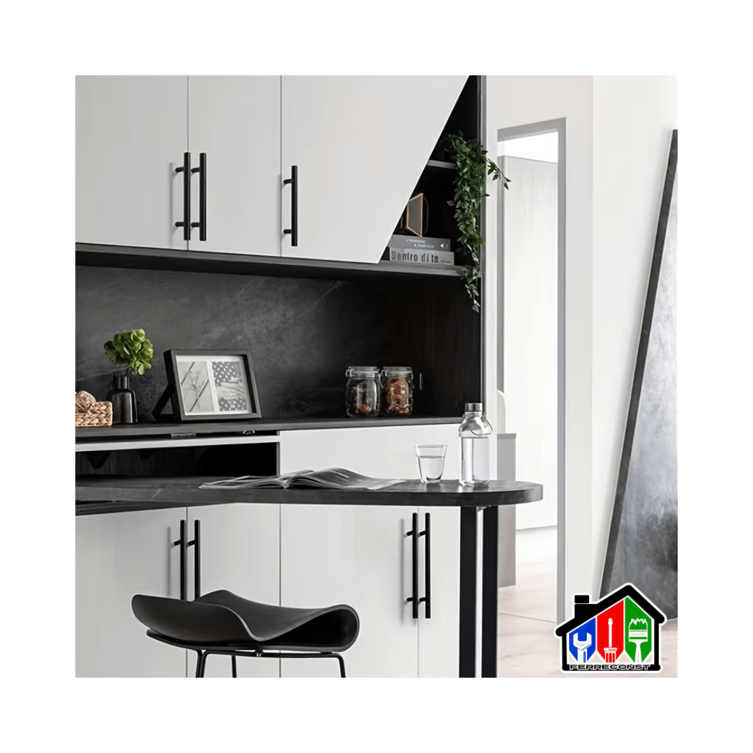 TIRADOR TUBULAR METALICO NEGRO 20CM  CAJA 50 UNID8