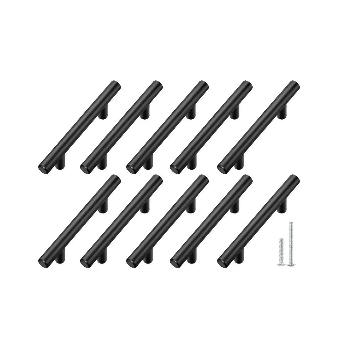 TIRADOR TUBULAR METALICO NEGRO 20CM PACK DE 10 UNIDADES9