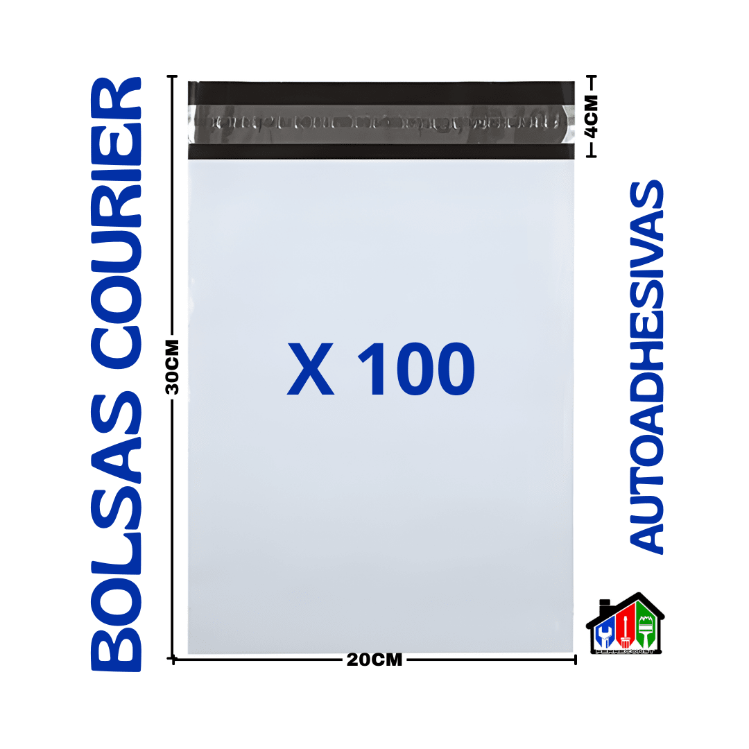 BOLSAS COURIER / SOBRES AUTOADHESIVOS BLANCO 20X30CM 100 UNIDADES2