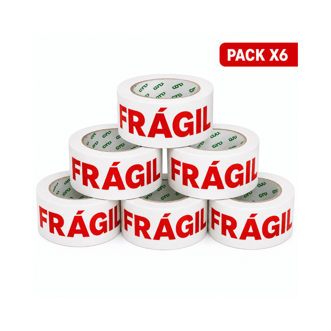 CINTA FRAGIL DE EMBALAJE 200MT X 4.8CM PACK DE 6 UNIDADES 0