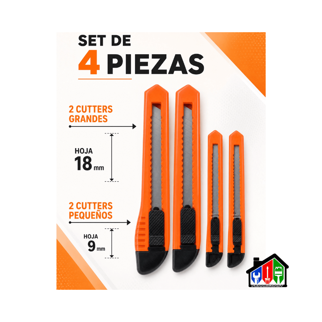 CORTA CARTON-CUTTER SET DE 4 PCS 19MM Y 18MM2