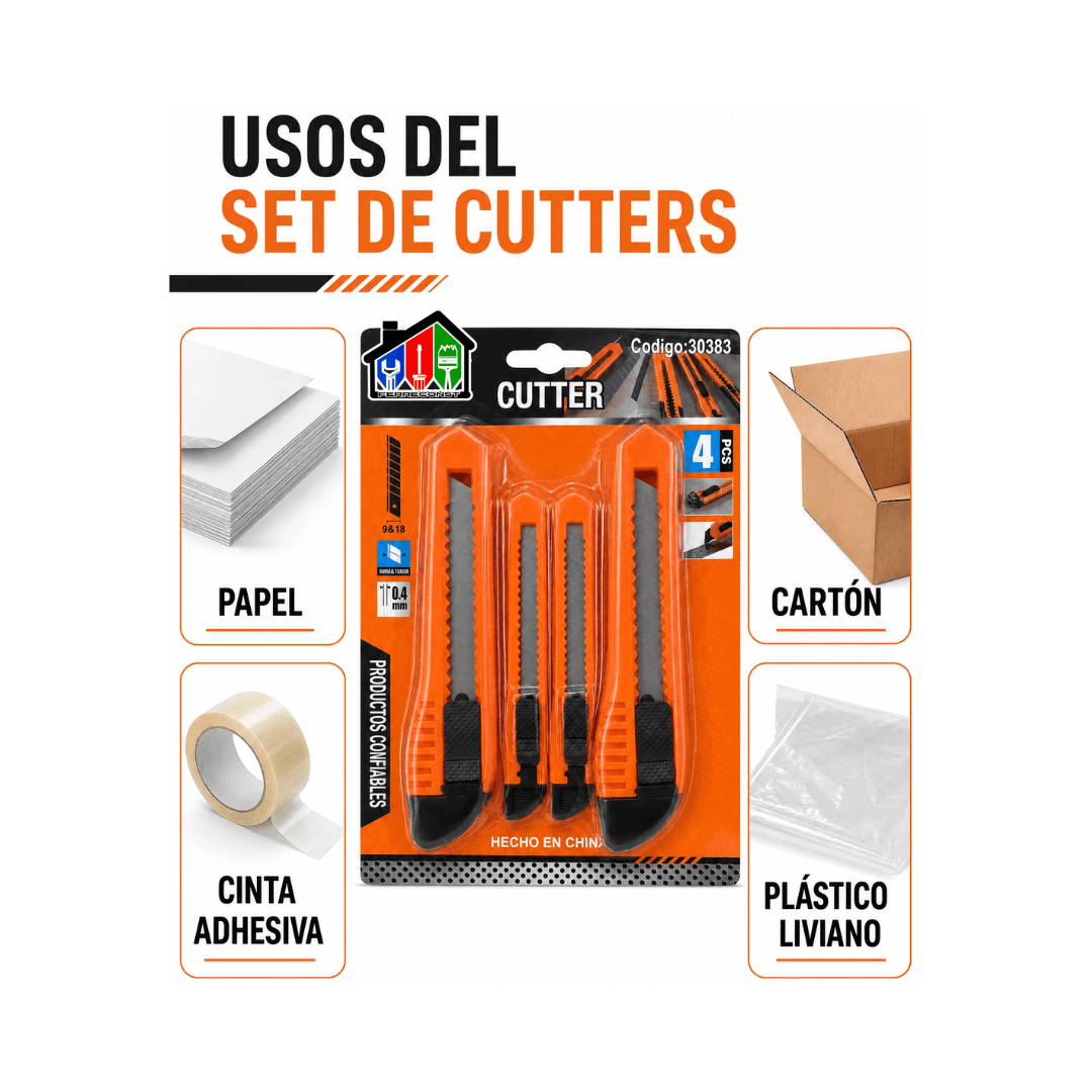 CORTA CARTON-CUTTER SET DE 4 PCS 19MM Y 18MM7