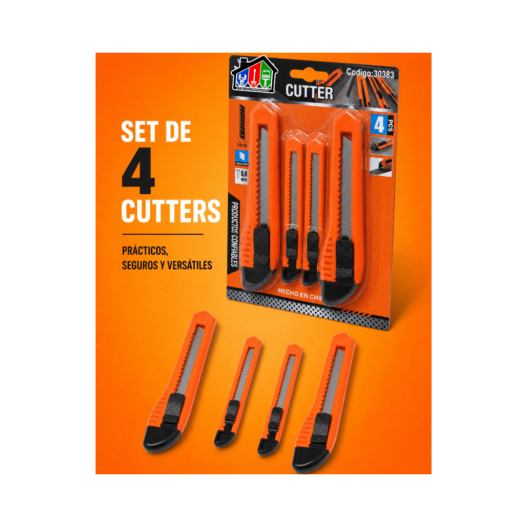 CORTA CARTON-CUTTER SET DE 4 PCS 19MM Y 18MM9