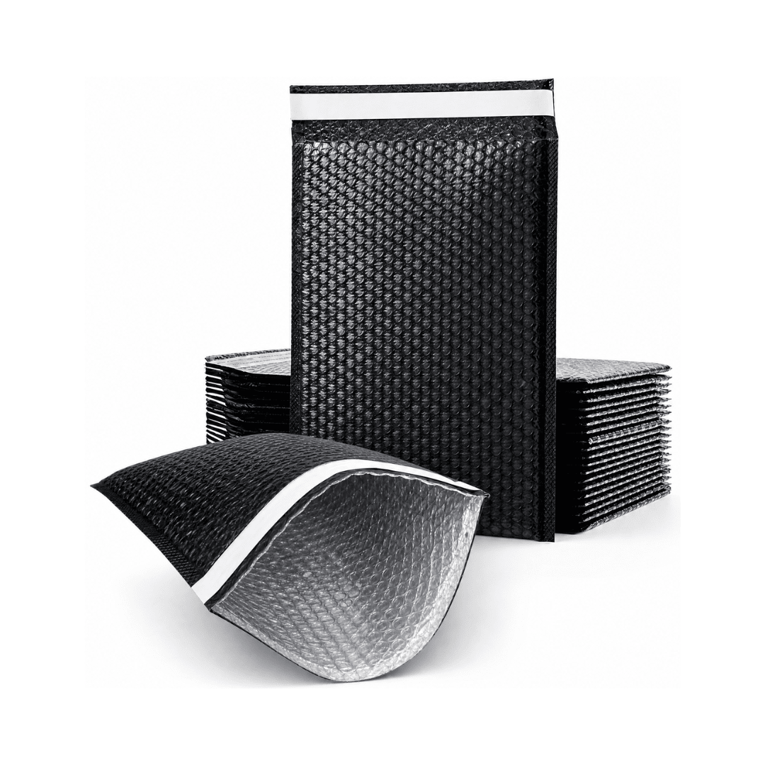 BOLSAS COURIER NEGRAS C/PLASTICO BURBUJA 30X35CM PACK 20 UD 0