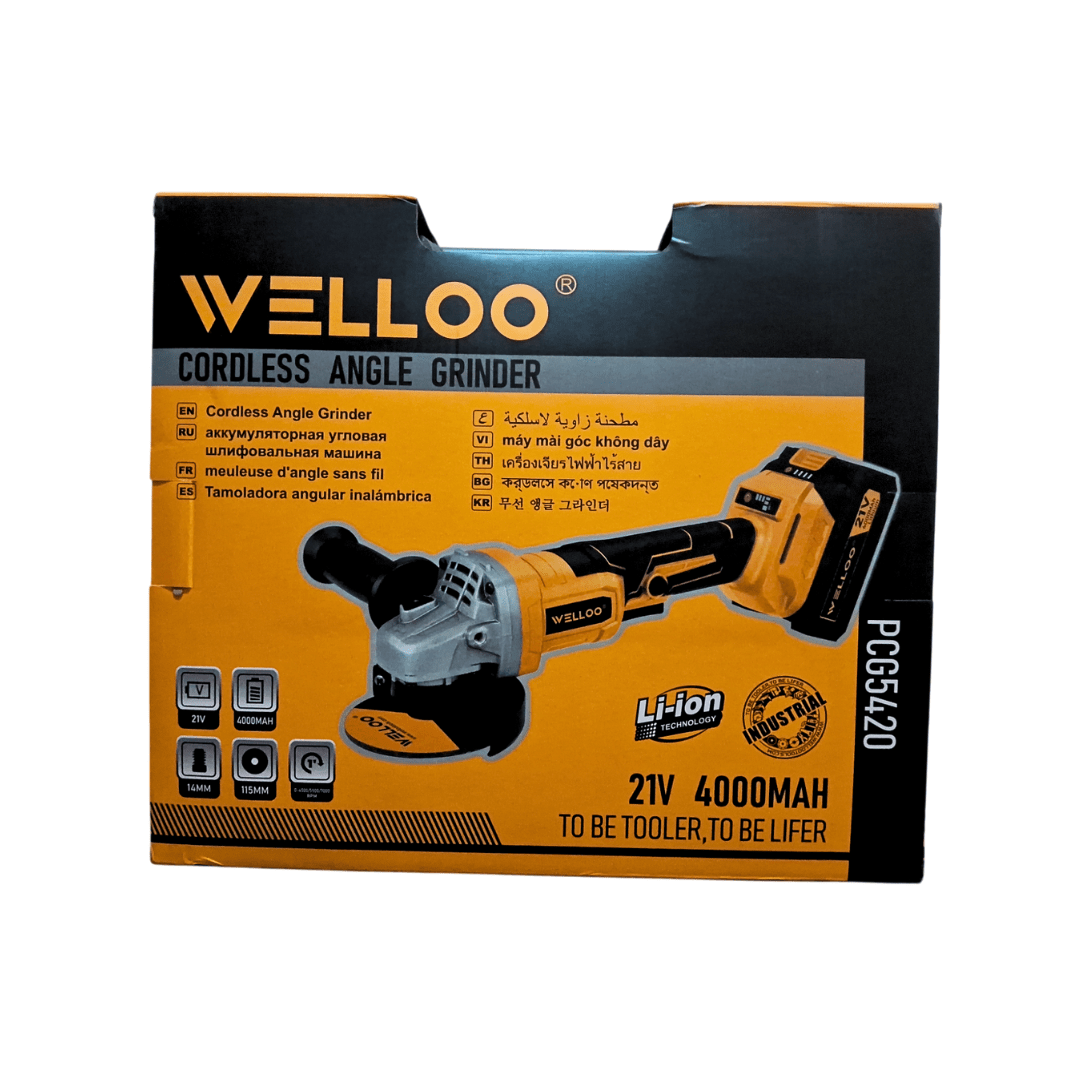 ESMERIL ANGULAR INALAMBRICO 21V + 2 BATERIAS WELLOO6