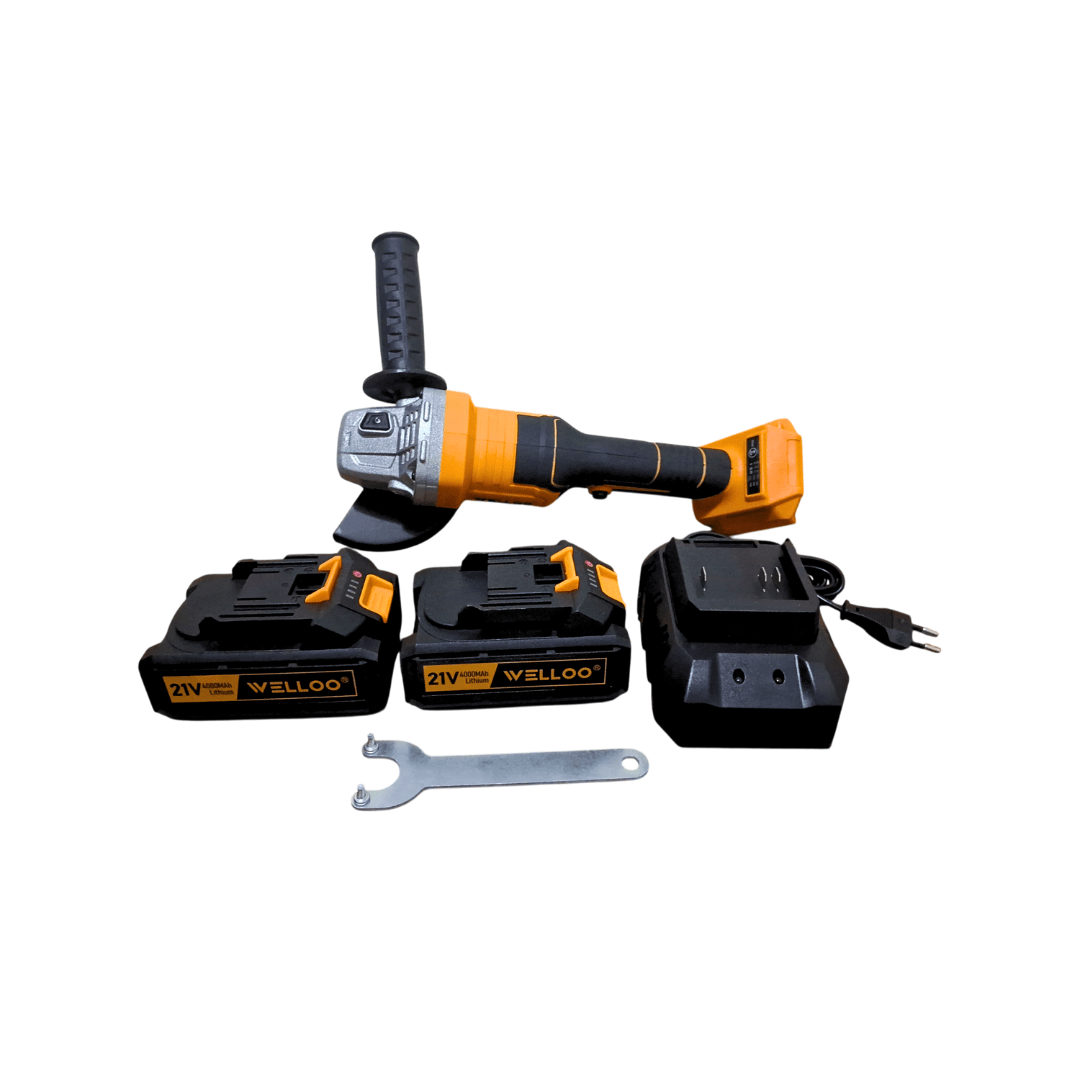 ESMERIL ANGULAR INALAMBRICO 21V + 2 BATERIAS WELLOO8