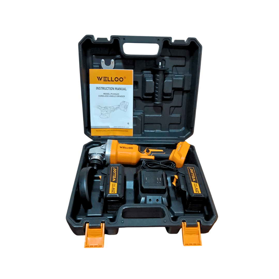 ESMERIL ANGULAR INALAMBRICO 21V + 2 BATERIAS WELLOO4