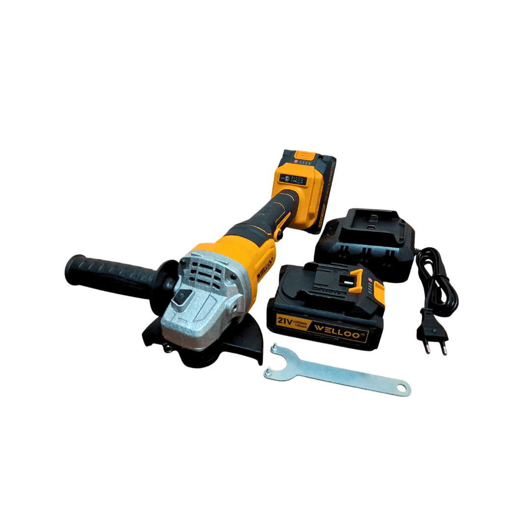 ESMERIL ANGULAR INALAMBRICO 21V + 2 BATERIAS WELLOO3