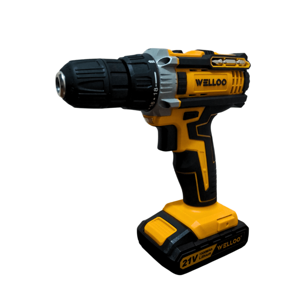 TALADRO INALAMBRICO 21V + 2 BATERIAS WELLOO8