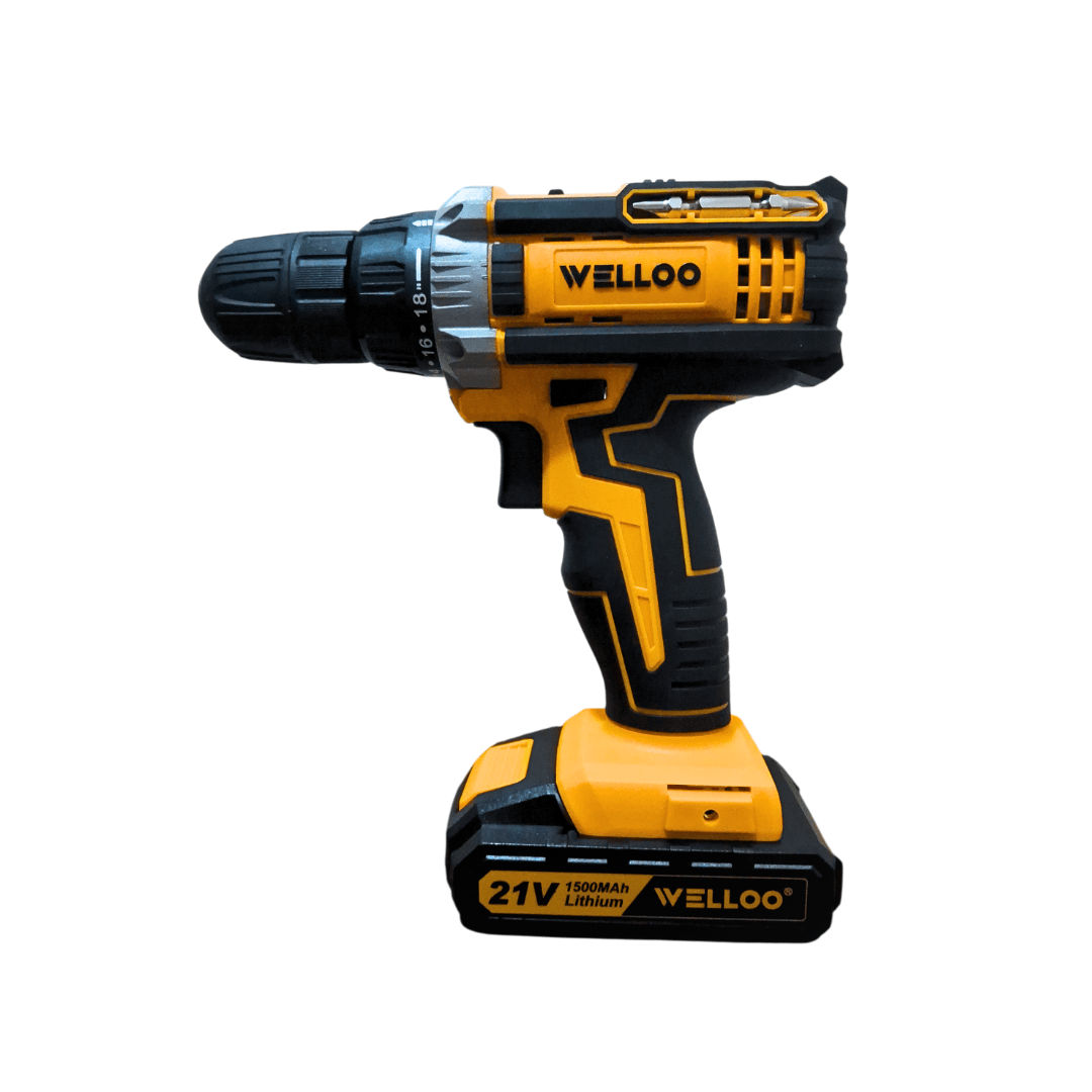 TALADRO INALAMBRICO 21V + 2 BATERIAS WELLOO4