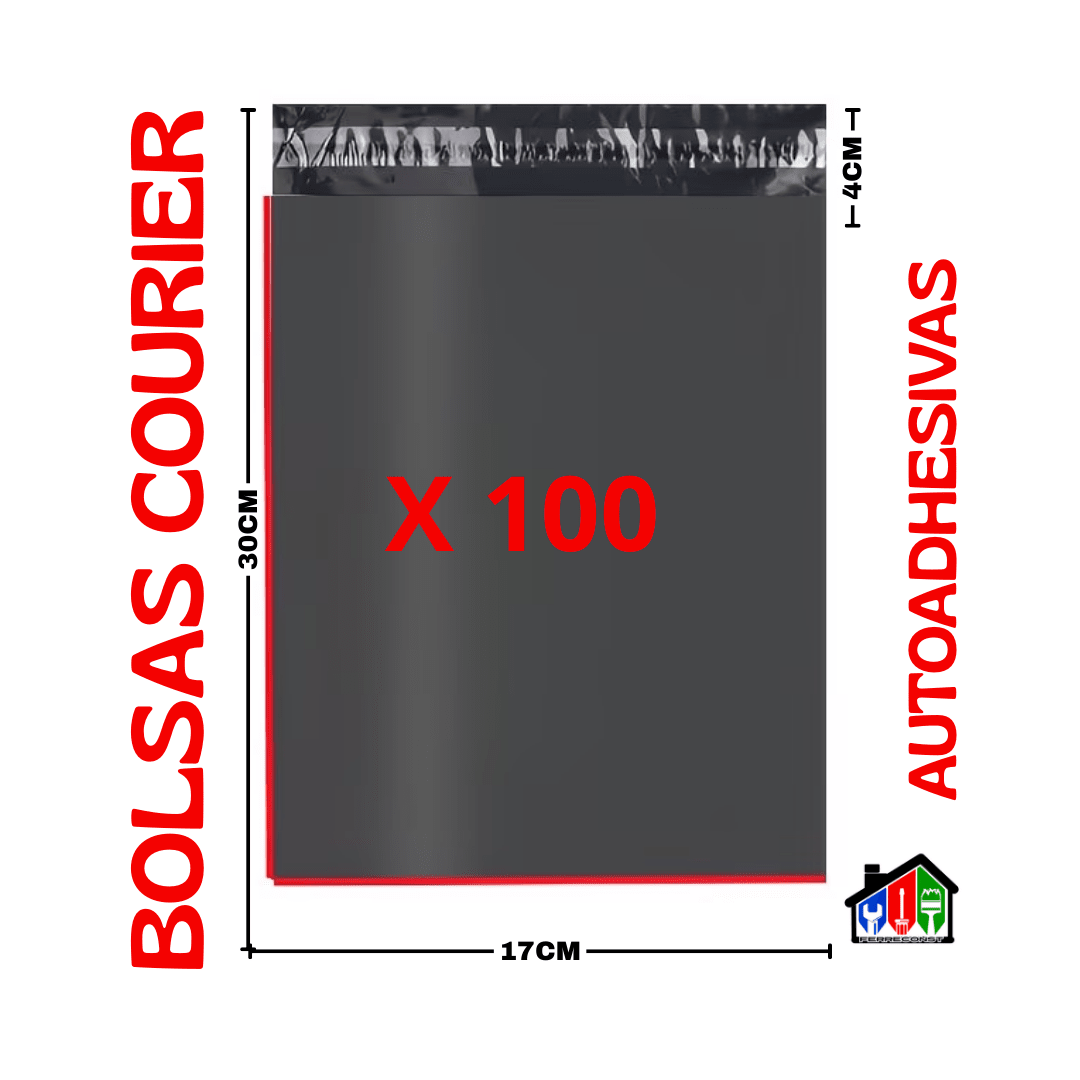 BOLSAS COURIER NEGRA 17X30CM X 100 UNID AUTOADHESIVAS2