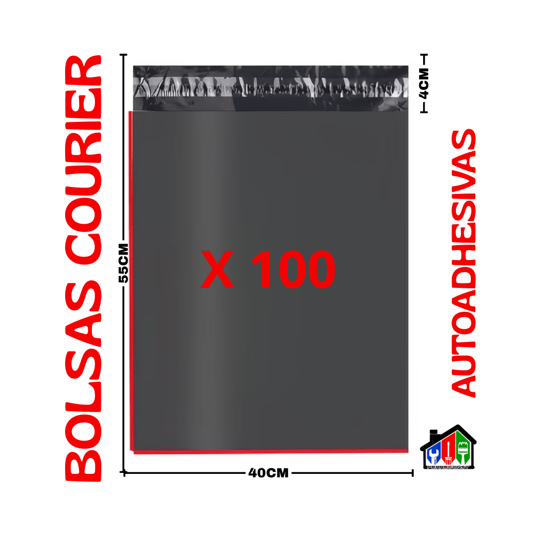 BOLSAS COURIER AUTOADHESIVAS NEGRAS 40X55CM X100 UNID2