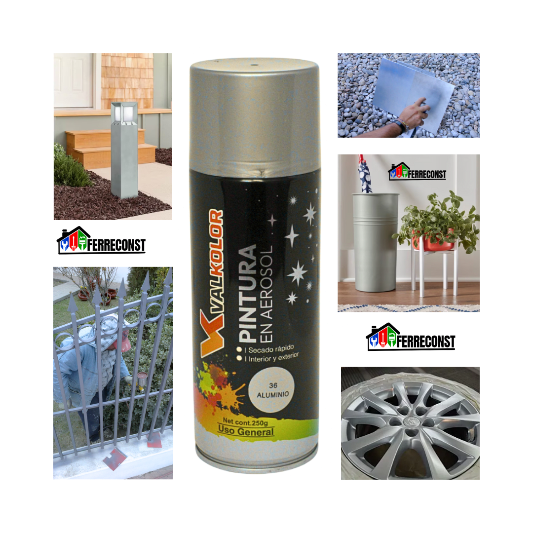 Pintura color Aluminio Uso General 400ml Valkolor3
