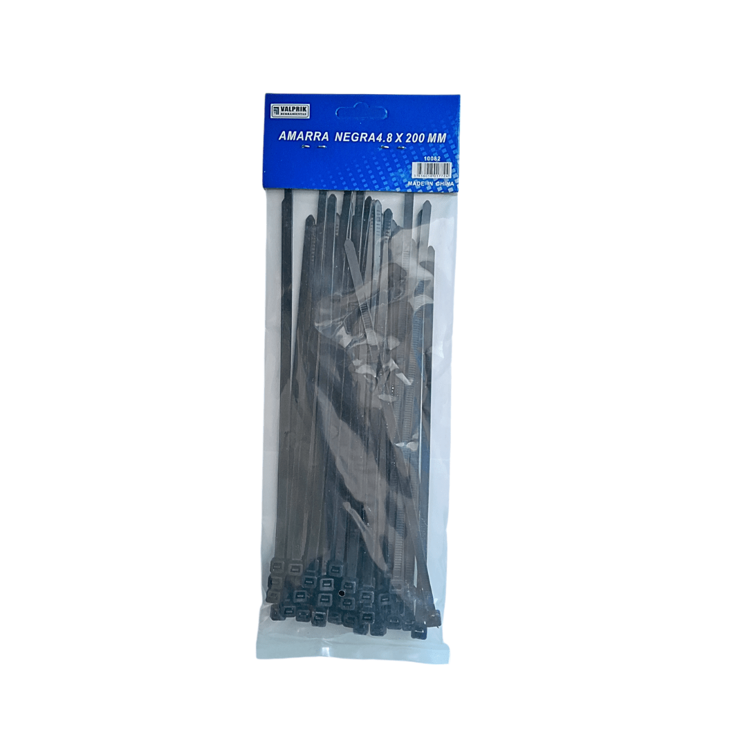 AMARRAS NEGRAS DE 20CM X 4.8MM BOLSA DE 50 UNIDADES 0