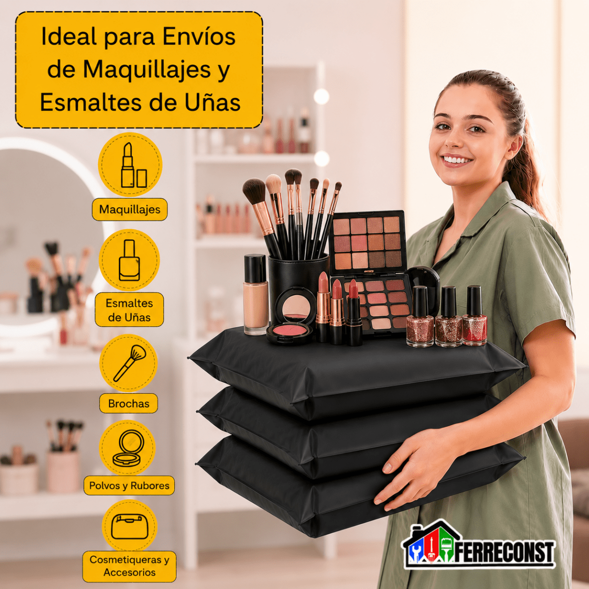 BOLSAS COURIER AUTOADHESIVAS 60X80CM NEGRAS10
