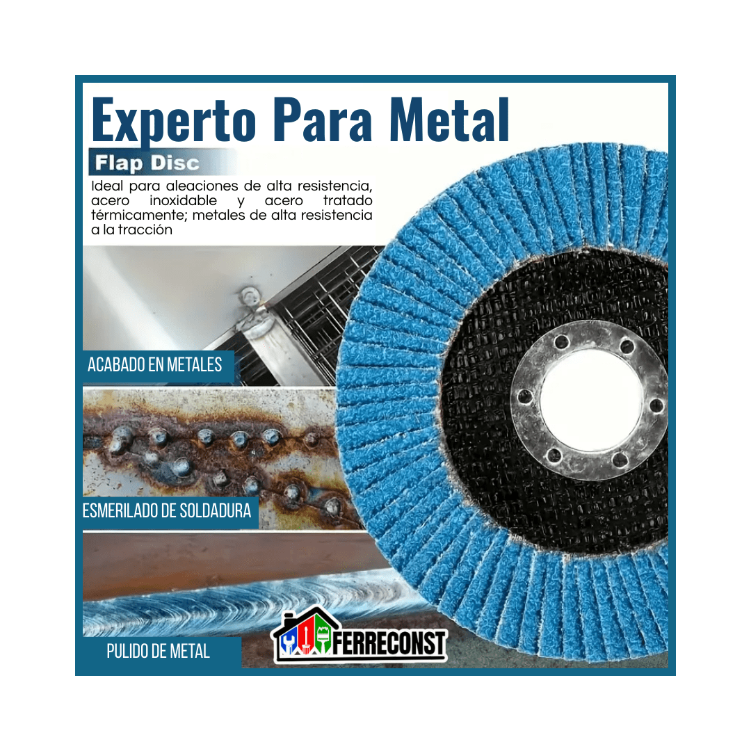 DISCO FLAP DE ZIRCONIO GRANO 80 PARA METAL 4 1/2
