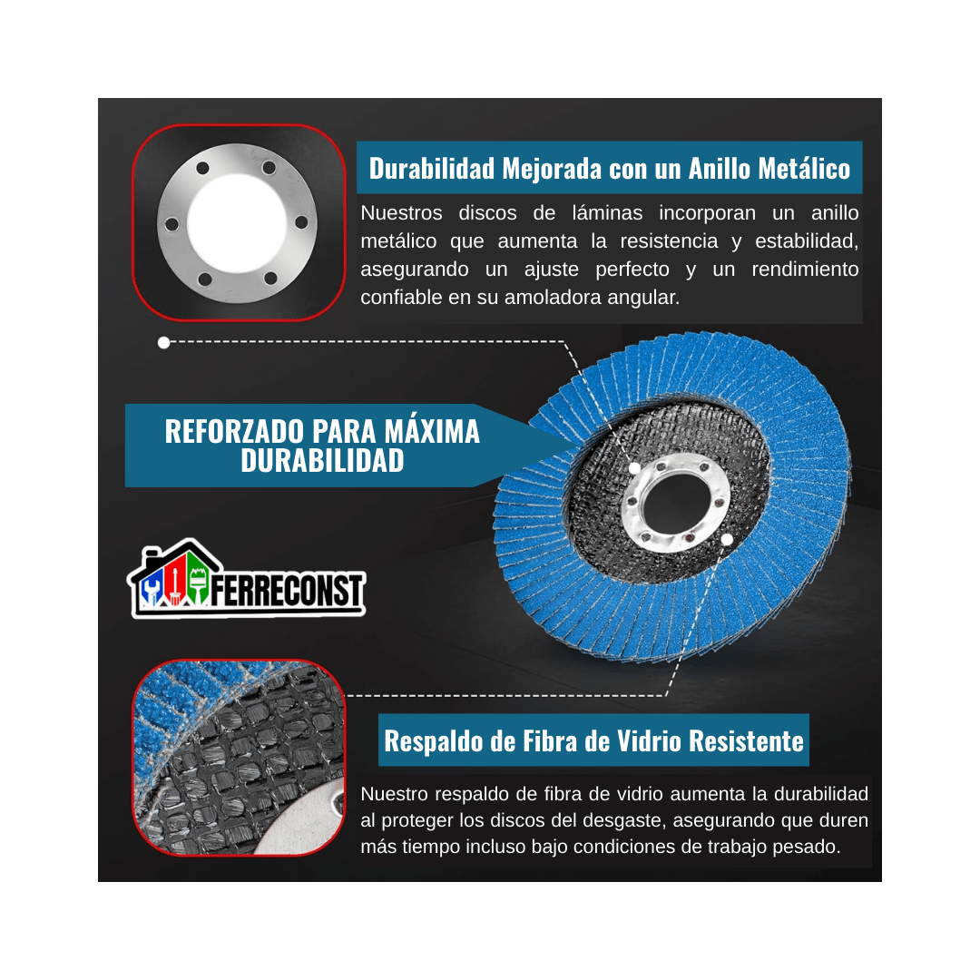 DISCO FLAP DE ZIRCONIO GRANO 60 PARA METAL 4 1/2