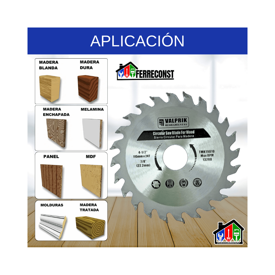DISCO SIERRA CIRCULAR MADERA 4 1/2 115MM 24 DT3