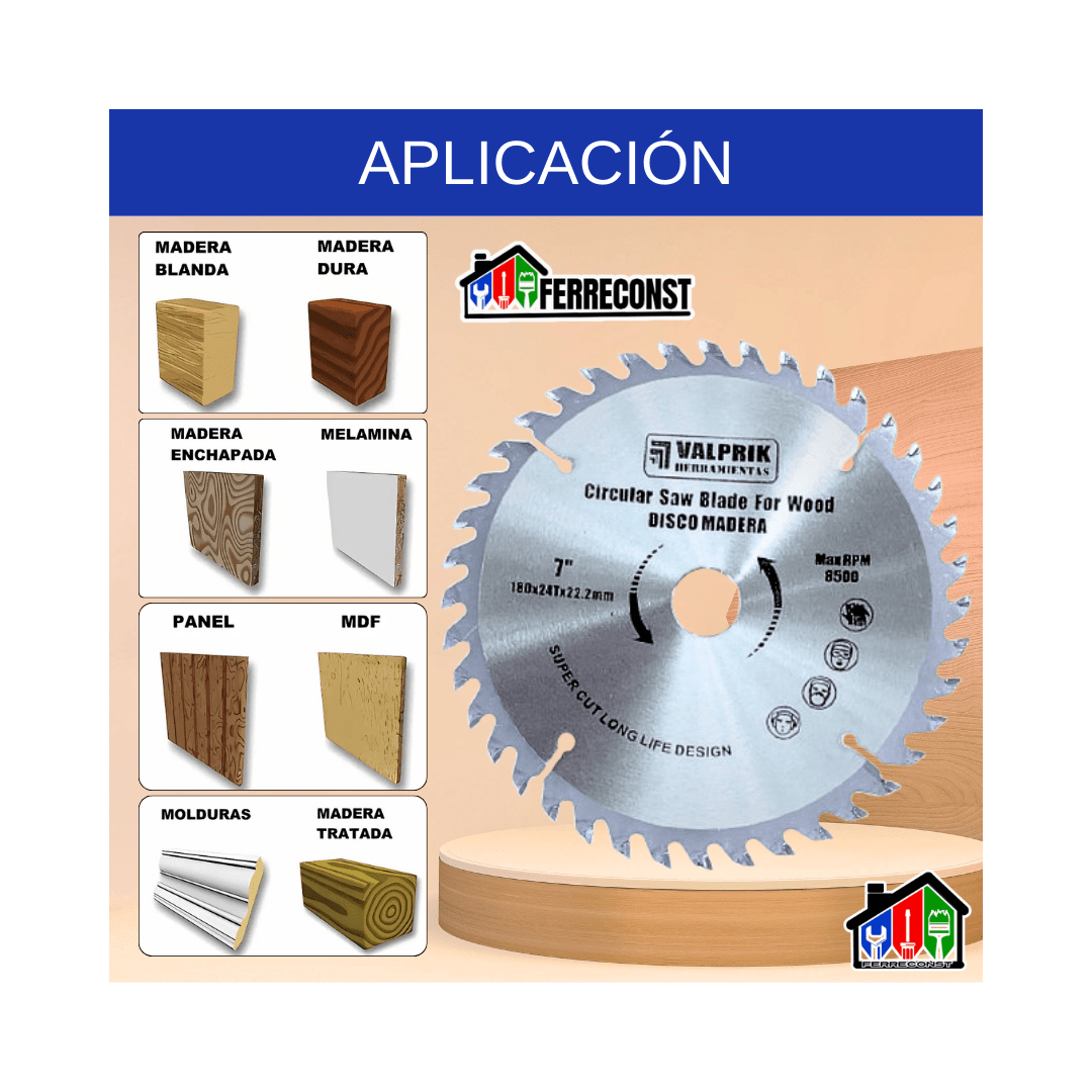 DISCO SIERRA  CIRCULAR MADERA 7 1/4 180MM 40DT2