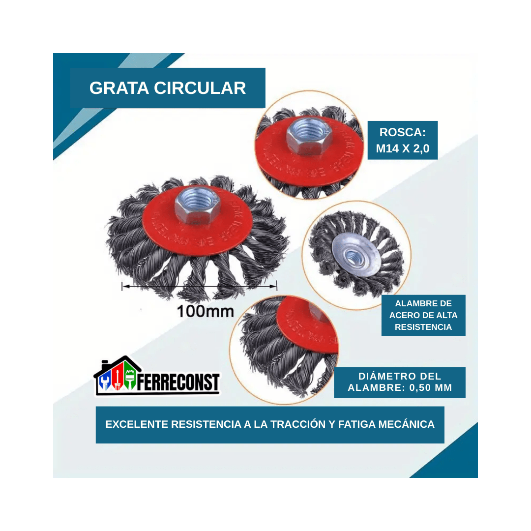 GRATA TRENZADA CIRCULAR DE 4 PULGADAS2