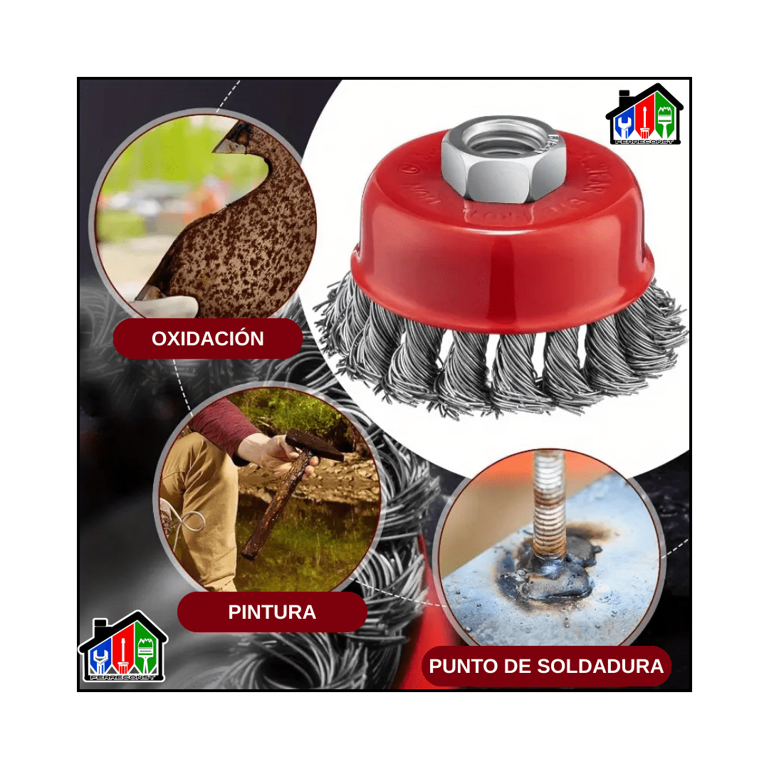 GRATA COPA TRENZADA DE ACERO 3