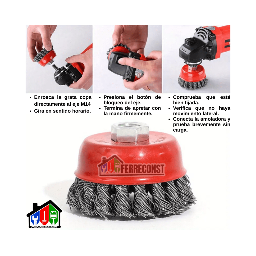 GRATA COPA TRENZADA DE ACERO 3