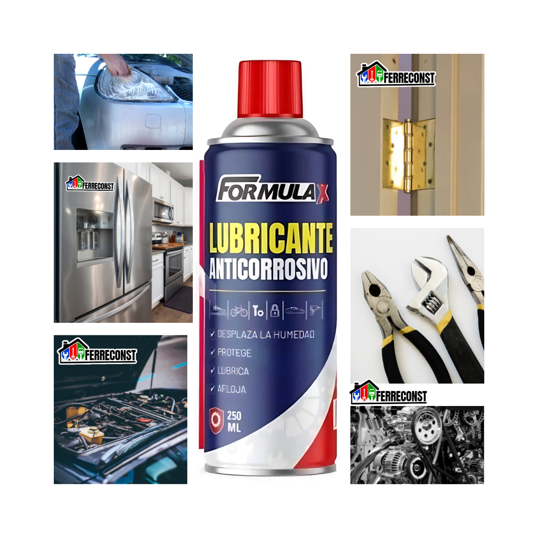 LUBRICANTE ANTICORROSIVO SPRAY TIPO W40 DE 250ML FORMULA X4