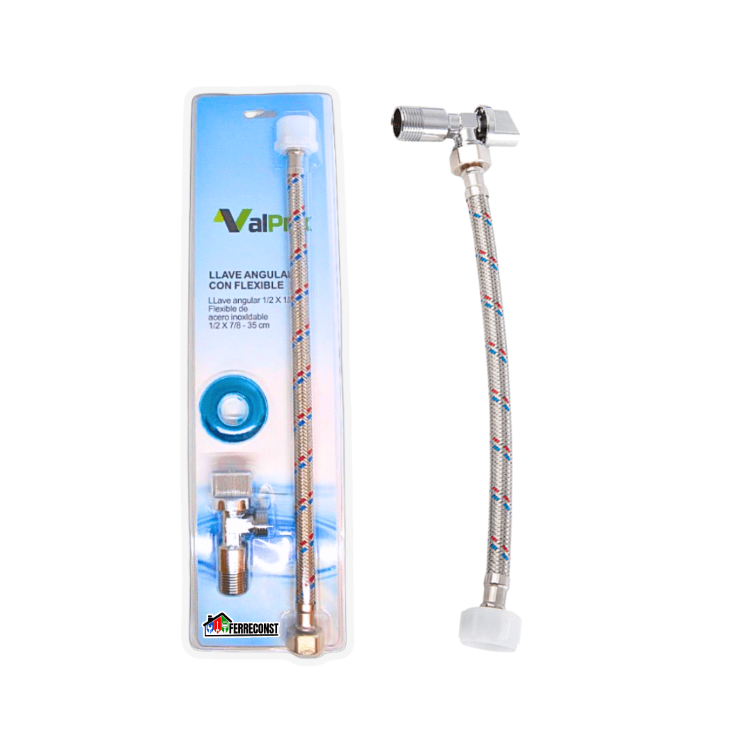 LLAVE ANGULAR 1/2 +  FLEXIBLE 1/2x7/8 35CM 0