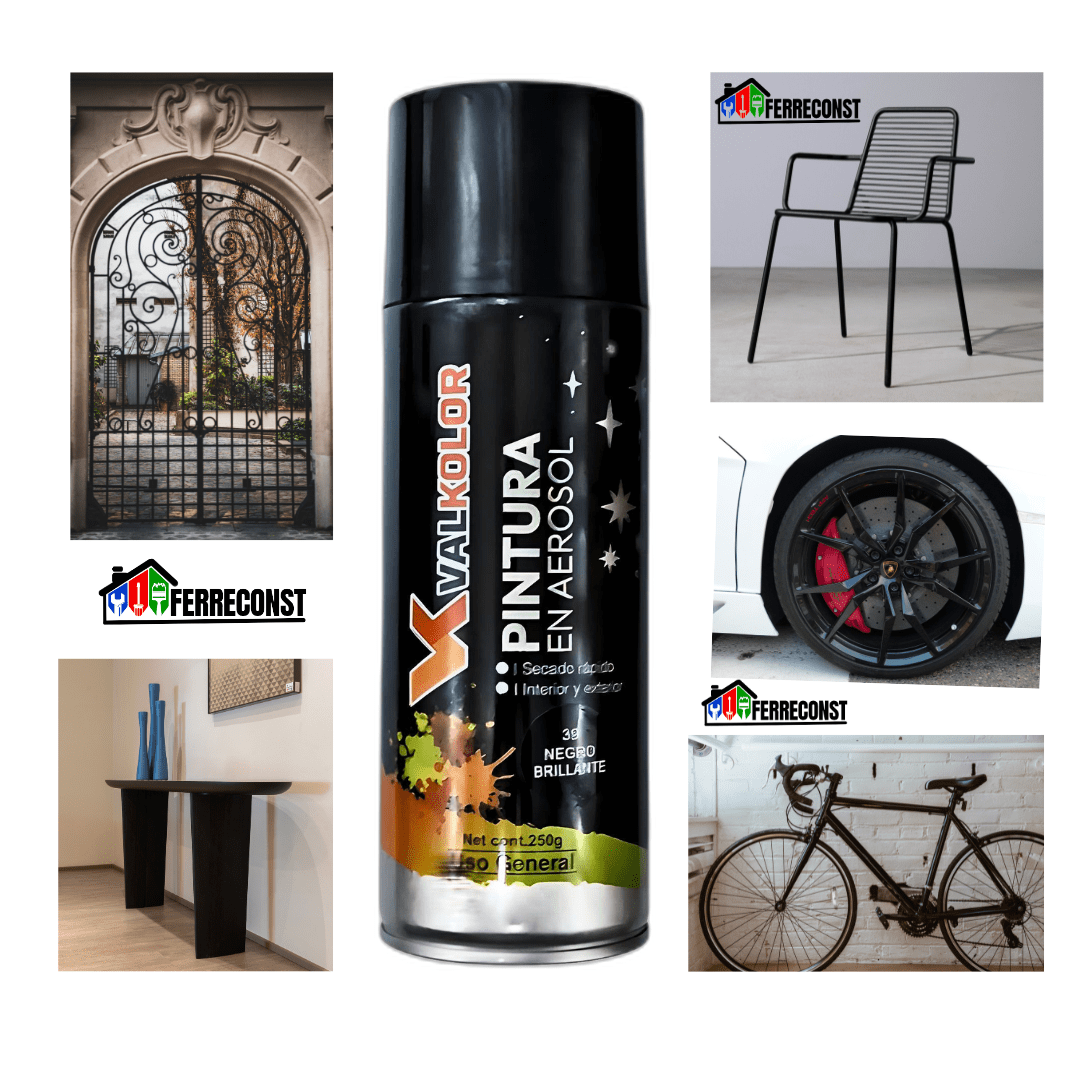 PINTURA NEGRA DE USO GENERAL 400ML VALKOLOR3