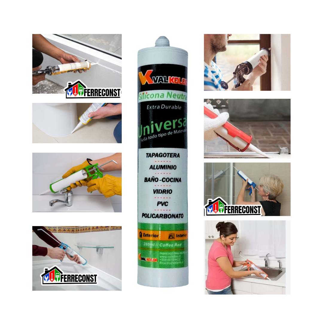 SILICONA NEUTRA UNIVERSAL COLOR NEGRO 280ML VALKOLOR 6