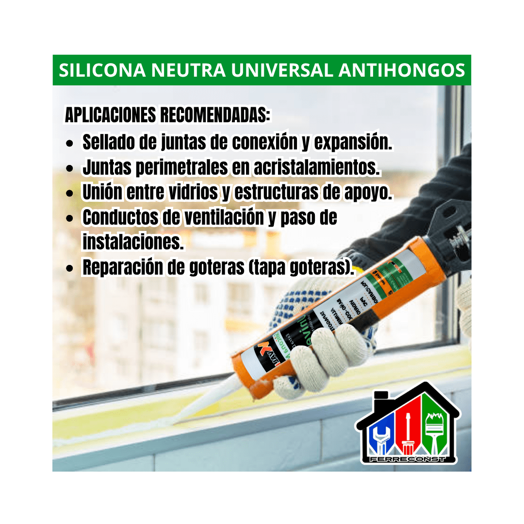 SILICONA NEUTRA UNIVERSAL ANTIHONGOS TITANIO 280ML3