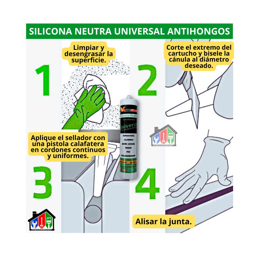 SILICONA NEUTRA UNIVERSAL COLOR NEGRO 280ML VALKOLOR7