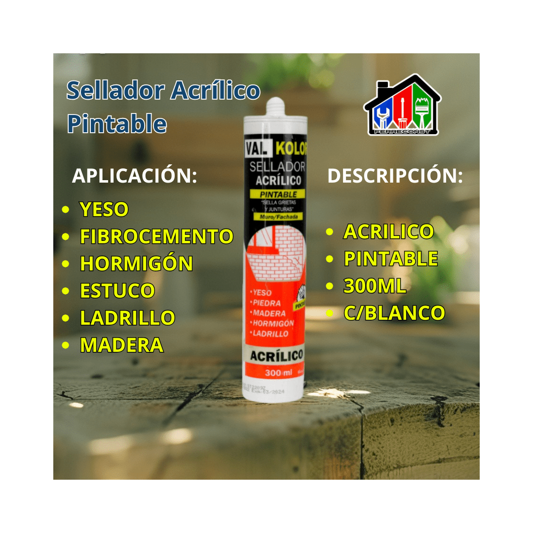 SILICONA SELLADOR ACRILICO PINTABLE BLANCO 300ML2