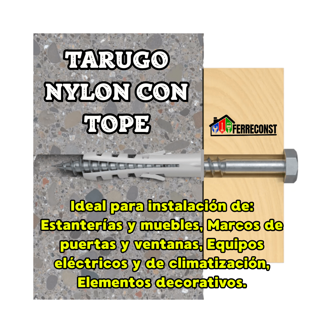 TARUGO PLASTICO PARA CONCRETO 6MM CON TOPE 1000 UNIDADES2