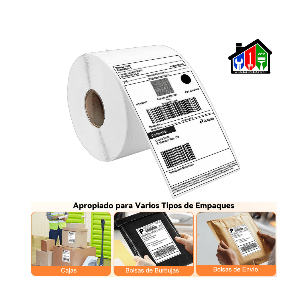 ETIQUETA TERMICA AUTOADHESIVA 100X150MM ROLLO 500 UNIDADES3