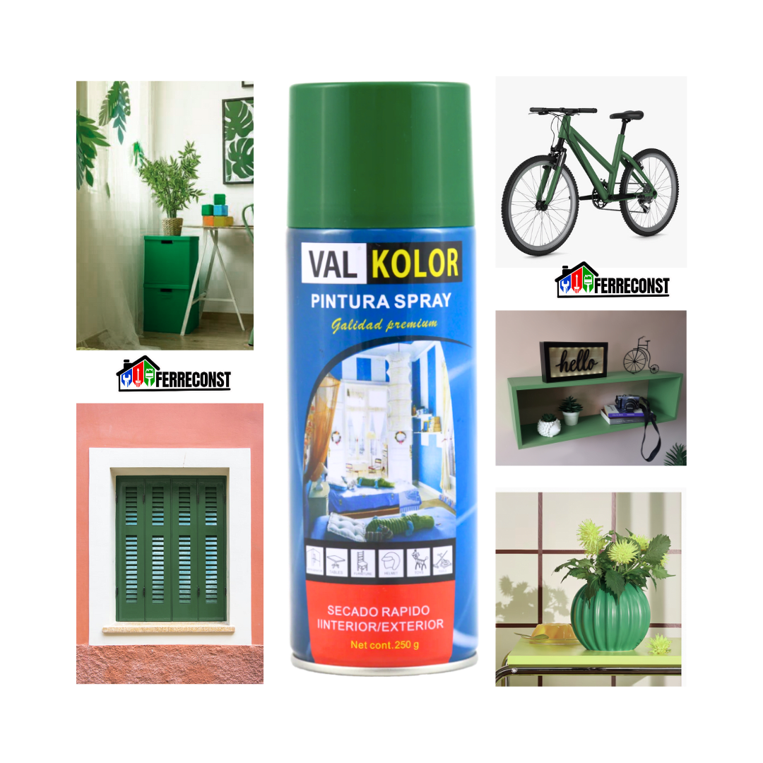 PINTURA SPRAY VERDE ESMERALDA DE USO GENERAL 400ML VALKOLOR4