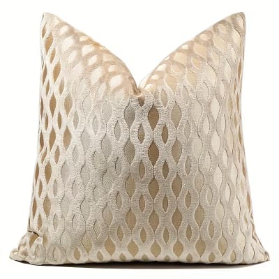 COJIN BEIGE CON TRAMADO PLATEADO