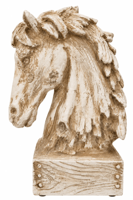 ESCULTURA CABALLO BEIGE