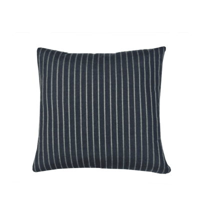 COJIN AZUL CON RAYAS BLANCAS