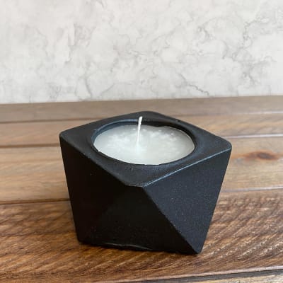 VELA BASE GEOMÉTRICA NEGRO