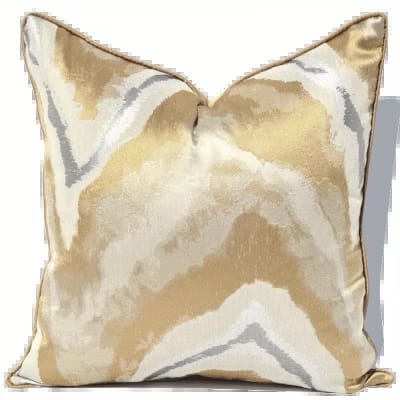 COJÍN ABSTRACT GOLD, WHITE, SILVER