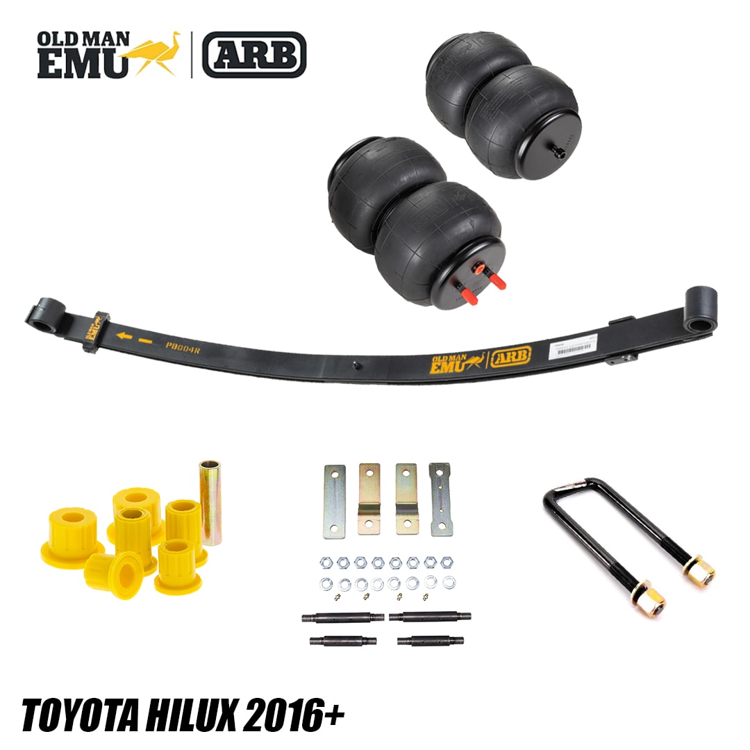 BALLESTAS PARABOLICAS ARB 40 mm + PULMONES DE AIRE TOYOTA HILUX 2015+1