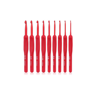 CROCHET MANGO ROJO X9