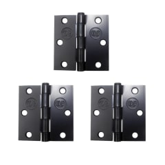 KIT 3 BISAGRAS ACERO NEGRO 3.5X3.5 ODIS CANTO RECTO
