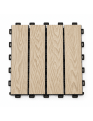 DECK MODULAR 3D ROBLE CLARO GRIS 21 MM 30X30 CM