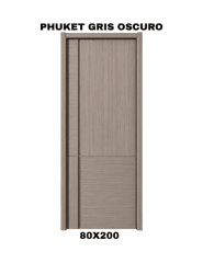 PUERTA INTERIOR HDF PHUKET GRIS OSCURO 80X200