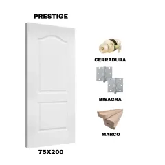KIT PUERTA PRESTIGE 75X200 CM BAÑO (MARCO 90X30 MM - CERRADURA BRONCE - BISAGRA)