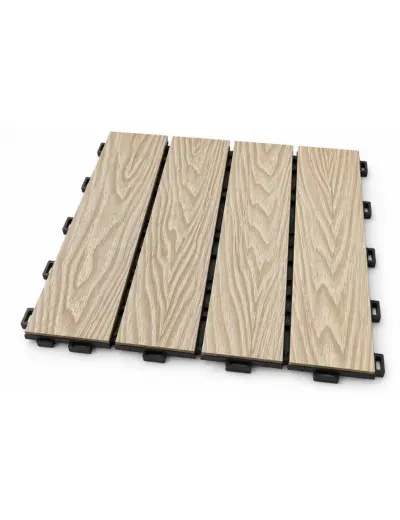 DECK MODULAR 3D ROBLE CLARO GRIS 21 MM 30X30 CM1